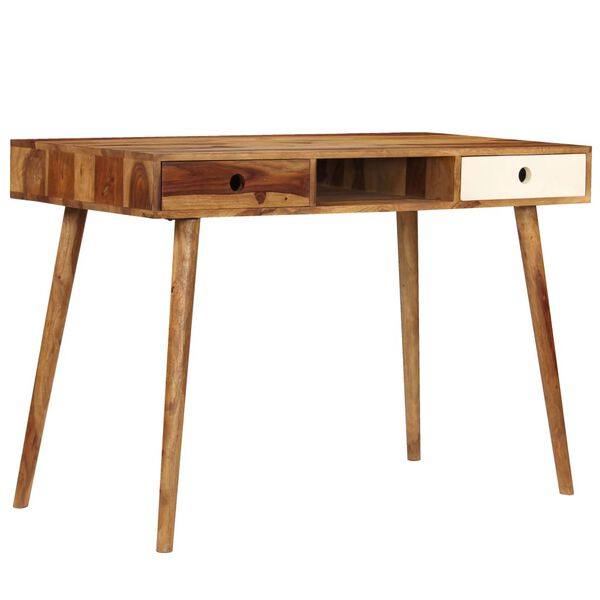 vidaXL Writing Desk 110x55x76 cm Solid Acacia Wood