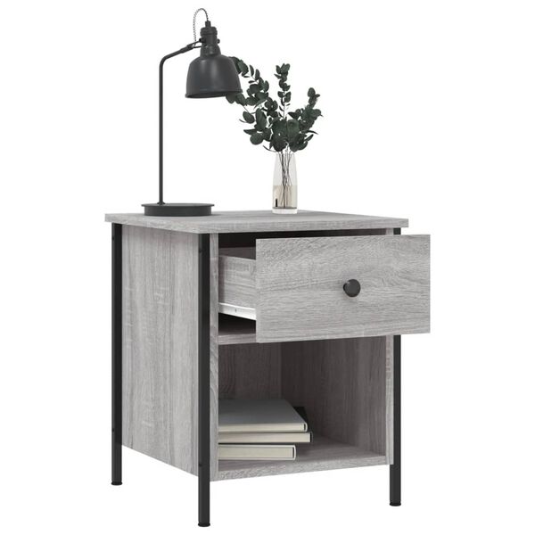 vidaXL Bedside Cabinet Grey Sonoma 40x42x50 cm Engineered Wood