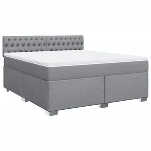 vidaXL Box Spring Bed with Mattress Light Grey 180x200 cm Fabric