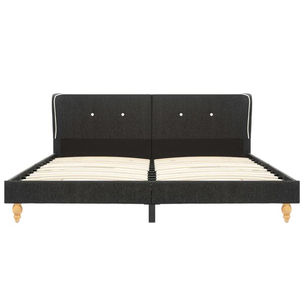 vidaXL Bed Frame without Mattress Dark Grey Burlap 150x200 cm King Size