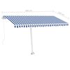 vidaXL Freestanding Manual Retractable Awning 400x350 cm Blue/White