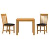 vidaXL Dining Set 3 pcs Black Solid Oak Wood