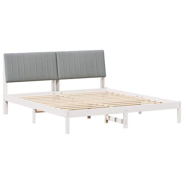 vidaXL Bed Frame Light Grey 180 x 200 cm Solid Pine Wood