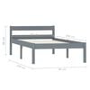 vidaXL Bed Frame without Mattress Grey Solid Pine Wood 90x200 cm