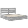 vidaXL Bed Frame with Drawer Grey Sonoma 200 x 200 cm Engineered Wood