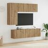 vidaXL TV Wall Unit Wall-mounted 5 pcs Artisan Oak Engineered Wood