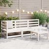 vidaXL 3 Piece Garden Lounge Set White Solid Pinewood