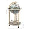 vidaXL Globe Bar Wine Stand Eucalyptus Wood Blue