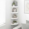 vidaXL Floating Corner Shelves 4 pcs White 25x25x3.8 cm MDF