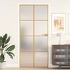 vidaXL Interior Door Slim Golden 93x201,5 cm Tempered Glass and Aluminium