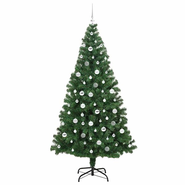 vidaXL Artificial Christmas Tree with 300 LEDs with Stand Green 210 cm