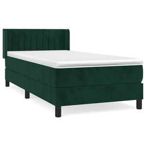 vidaXL Box Spring Bed with Mattress Dark Green 80x200 cm Velvet
