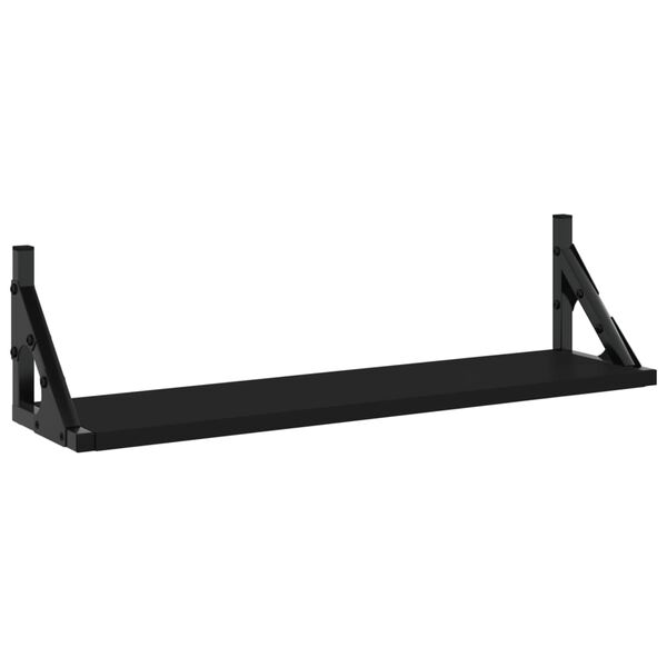 vidaXL Wall Shelves 2 pcs Black 60x15x15.5 cm