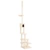 vidaXL Floor to Ceiling Cat Tree Cream 268.5-294.5 cm