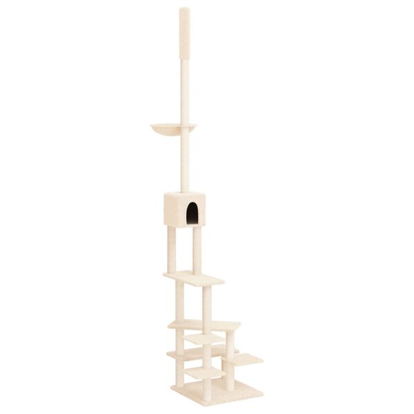 vidaXL Floor to Ceiling Cat Tree Cream 268.5-294.5 cm
