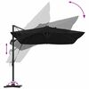 vidaXL Umbrella Black 352 x 251 x 265 cm Polyester and Aluminium