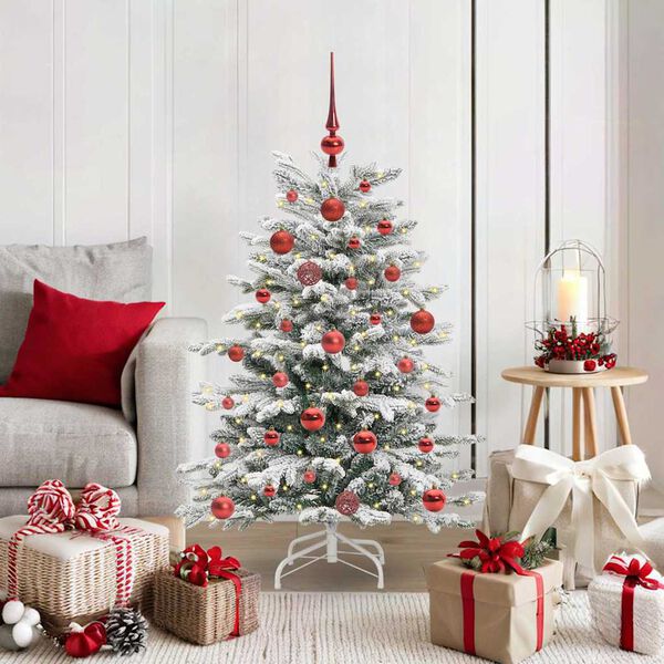 vidaXL Artificial Hinged Christmas Tree White 120 cm PE and PVC