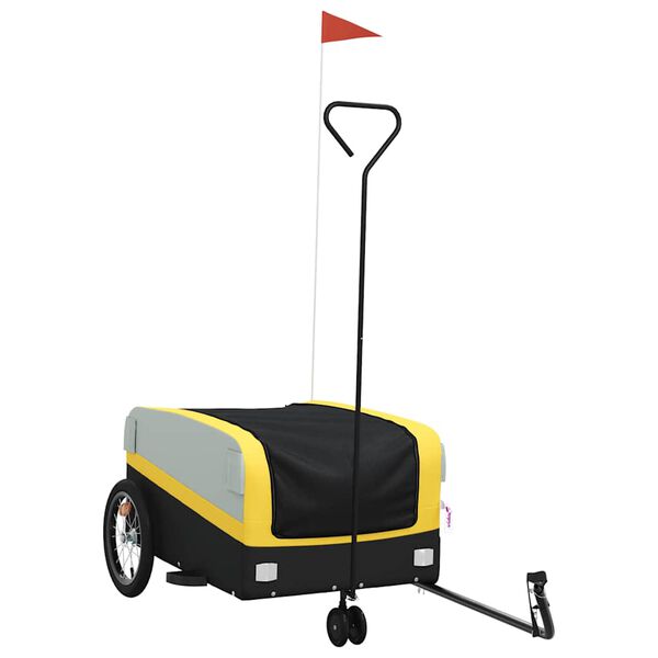 vidaXL Bike Trailer Black and Yellow 45 kg Iron