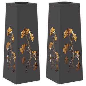 vidaXL Solar LED Pathway Light 2 pcs Black Cold Rolled Steel