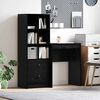 vidaXL Desk with Drawer 2 pcs Black Oak