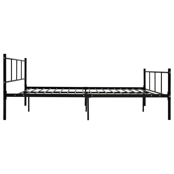 vidaXL Bed Frame without Mattress Black Metal 160x200 cm