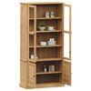vidaXL Glass Display Cabinet VIGO 85x35x170 cm Solid Wood Pine