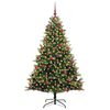 vidaXL Artificial Hinged Christmas Tree 300 LEDs Green 180 cm