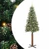 vidaXL Slim Christmas Tree Green 210 cm PVC and Solid Pine wood