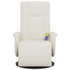 vidaXL Massage Recliner Chair with Footrest Cream Faux Leather