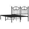 vidaXL Metal Bed Frame without Mattress with Headboard Black 120x190cm