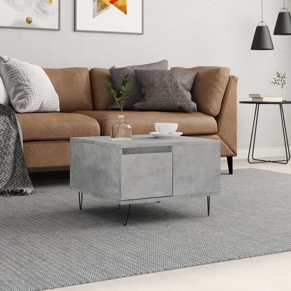 vidaXL Coffee Table Concrete Grey 55x55x36.5 cm Engineered Wood