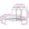 vidaXL Day Bed and Bench Set with Roof without Mattress White 80x200 cm