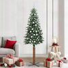 vidaXL Slim Christmas Tree with 300 LEDs Green and White 210 cm