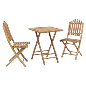 vidaXL Foldable Garden Dining Set 3 pcs Natural Bamboo