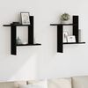 vidaXL Wall Shelves 2 pcs Black Oak 50x12x50 cm Engineered Wood
