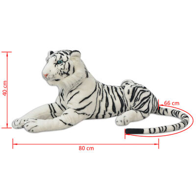 vidaXL Tiger Toy Plush White XXL