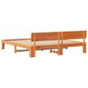vidaXL Bed Frame with Headboard Wax Brown 200 x 200 cm Solid Pine Wood