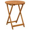 vidaXL Folding Garden Table Natural &Oslash;60 x 75 cm Solid Acacia Wood