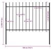 vidaXL Garden Fence with Spear Top Steel 181x120 cm Black