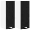 vidaXL Hanging Cabinet 2 pcs Black Oak and White Engineered Wood