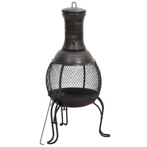 vidaXL Garden Stove with Poker 39x39x90 cm Steel