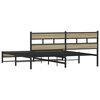 vidaXL Metal Bed Frame without Mattress Sonoma Oak 183x213 cm