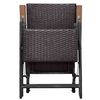 vidaXL Reclining Deck Chair Poly Rattan Brown