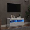 vidaXL TV Cabinet with LED Lights High Gloss White 80x35x40 cm