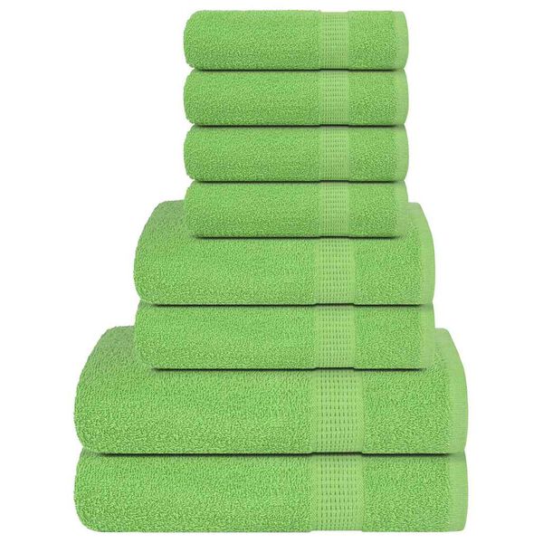 vidaXL 8 Piece Towel Set "FROGN" Apple Green 100% Cotton