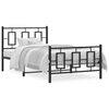 vidaXL Metal Bed Frame without Mattress with Footboard Black 100x200cm