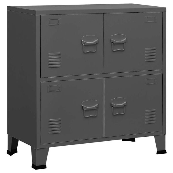 vidaXL Industrial Storage Chest Anthracite 75x40x80 cm Steel