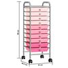 vidaXL 10-Drawer Mobile Storage Trolley Ombre Pink Plastic