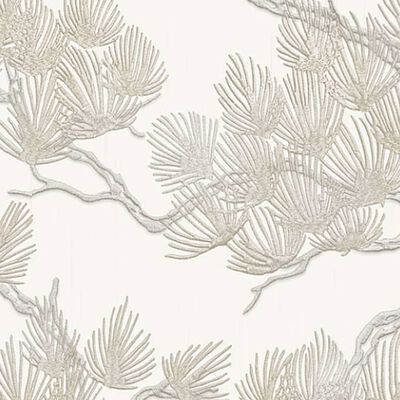 DUTCH WALLCOVERINGS Wallpaper Pine Tree White