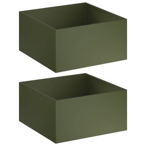 vidaXL Garden Planter 2 pcs Olive Green 60 x 60 x 40 cm